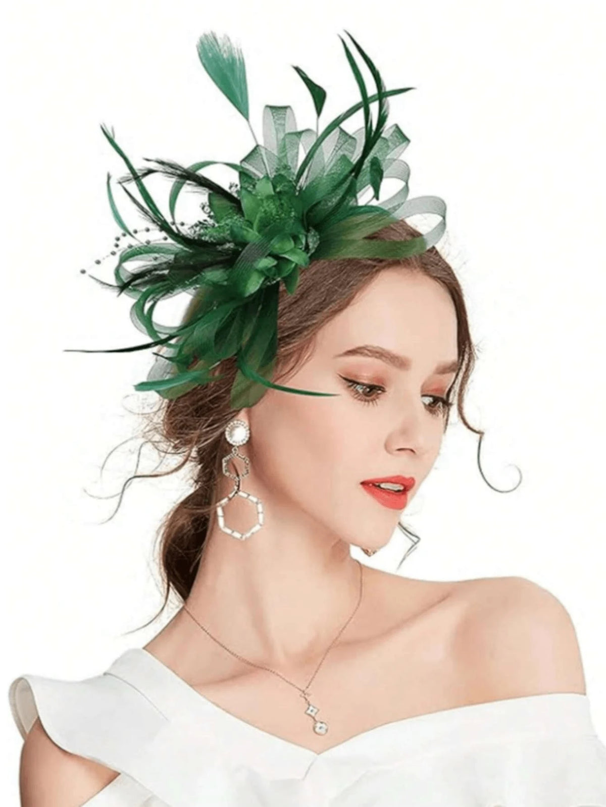 Fascinators Hats For Women Tea Party Hats 1950s Kentucky Derby Hats Feather Hair Clip For Bride Wedding Party