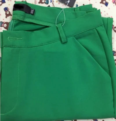 Women's Ol Pencil Ankle-length Pants Oversized 4xl Slim Candy Colors Pantalones Summer Mid Waist 90cm Trousers Suits Spodnie