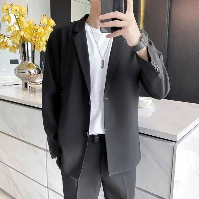 Men's Casual Half Sleeve Suit Jacket Polyester Fiber Breathable round Hemline Single Button Closure Standard Fit Adult Wear