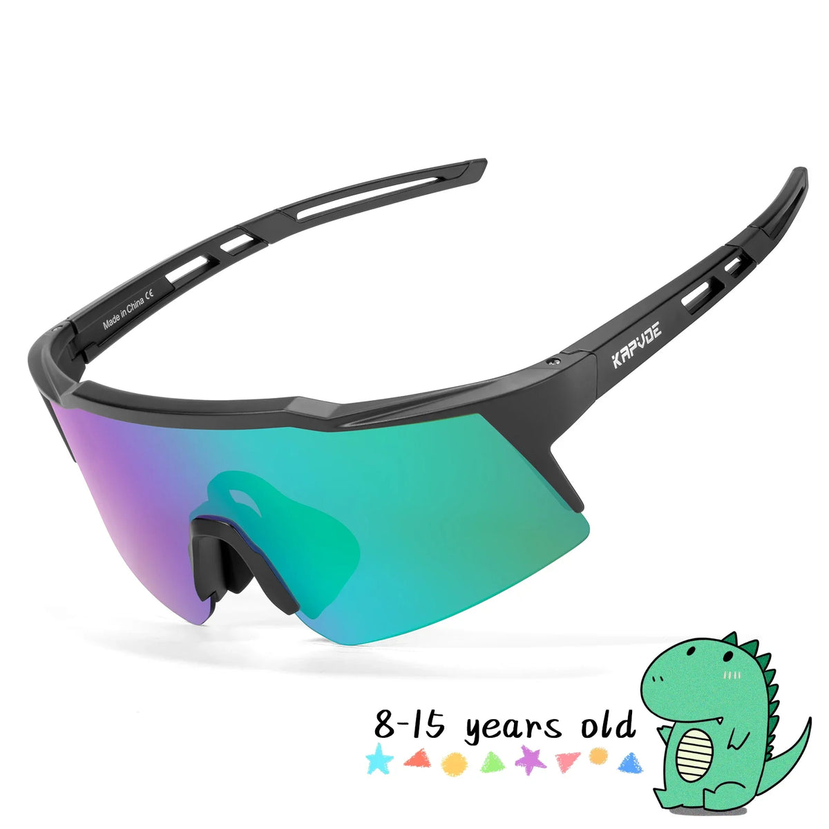 Kapvoe Kids Cycling Sunglasses Aged 8-15 Baseball Running Children Glasses UV400 Sports Riding Bicycle Glasses