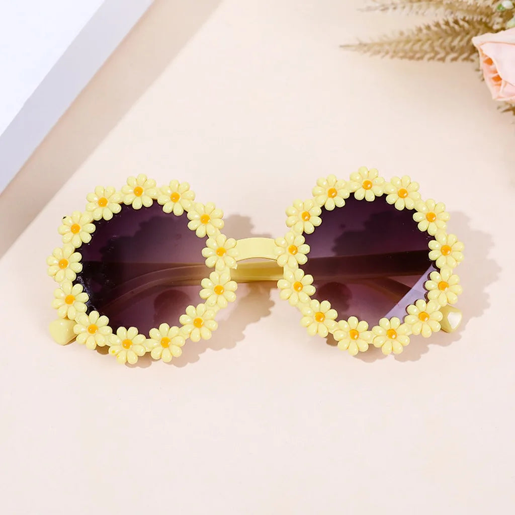 Kids Flower Sunglasses Comfortable Girls Sun Glasses Cute Daisy Sunglasses Playful Rose Red Kids Sunglasses For Photo Styling