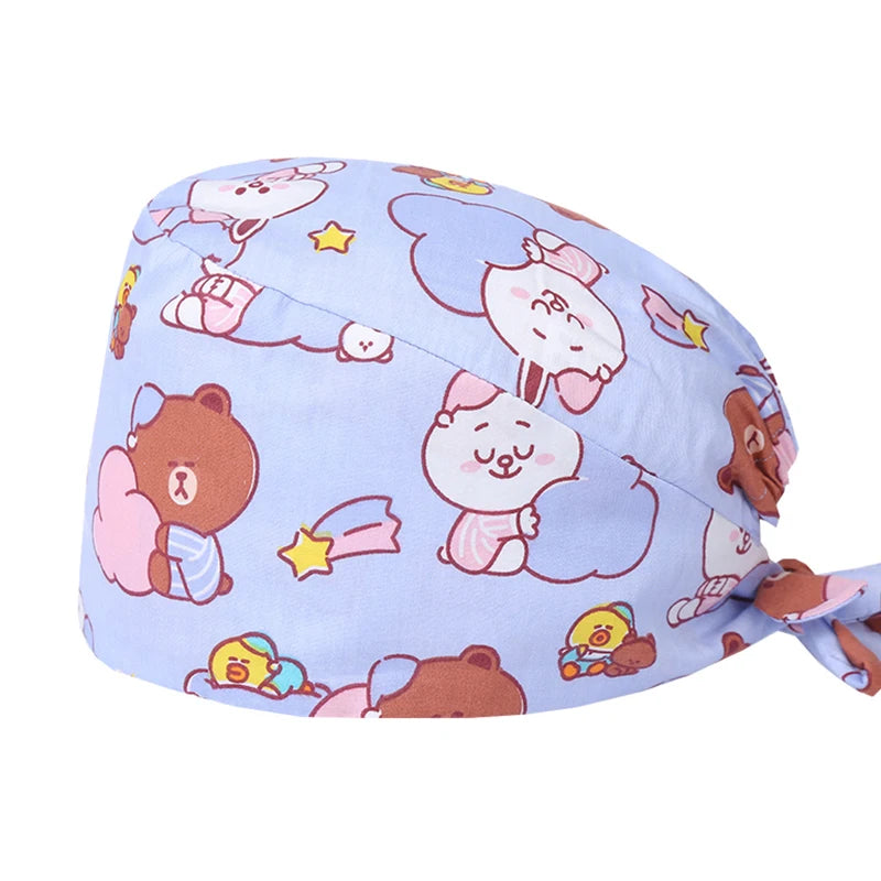 Women's Working Hats Cotton Adjustable Medical Nurse Caps Beauty Salon SPA Doctor Scrub Hat M909