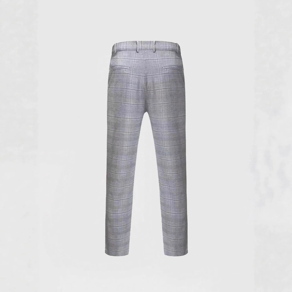 Men Suits  Two Pieces Blazers Ankle Length Straight Pants Plaid Blazer Zipper Fly Business Spliced Summer Office Male 2026