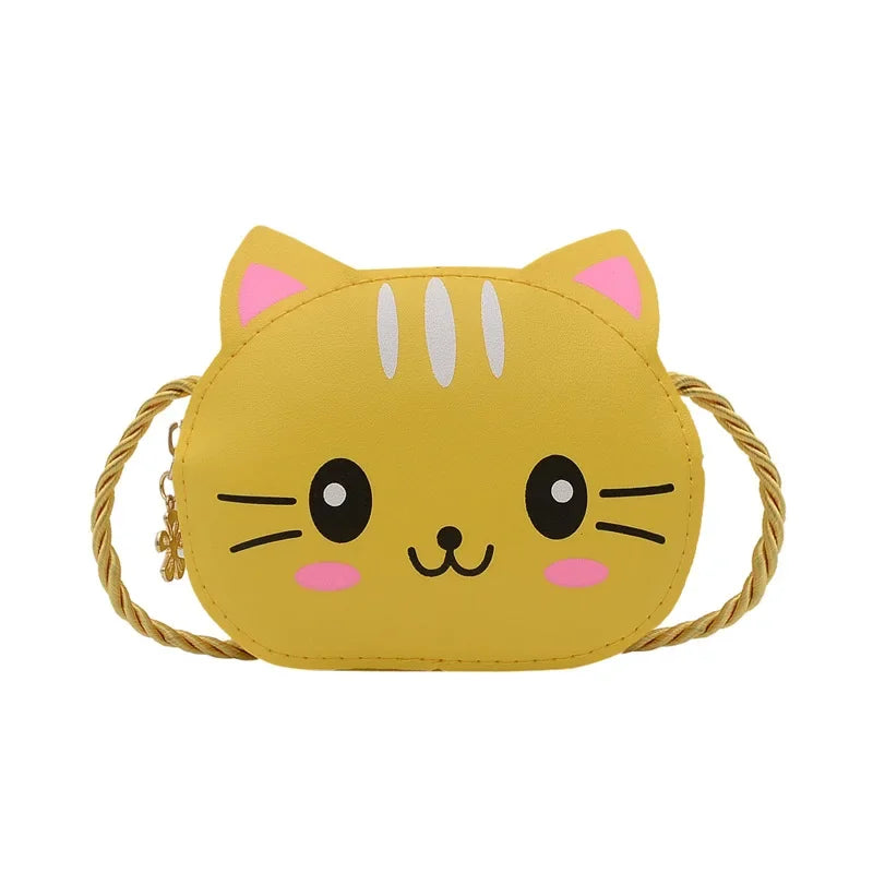 Cute Baby Kids Mini Coin Purse Handbags Boys Girls Wallet Pouch Crossbody Bags Lovely Cartoon Cat Children's Small Shoulder Bag