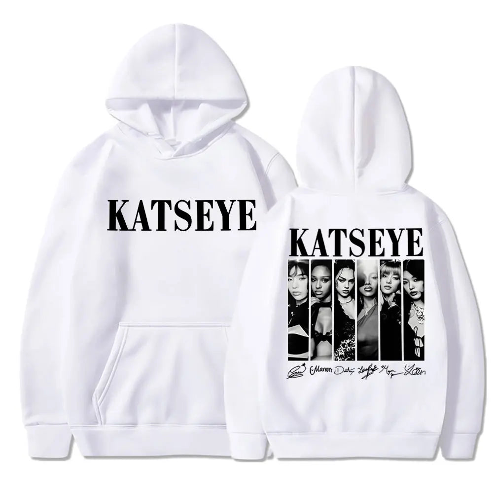 Limted Kpop Katseye Print Hoodies Vintage Trendy Men Women Y2k Hoody Sweatshirt Fleece Oversized Tracksuit Streetwear Fans Gifts