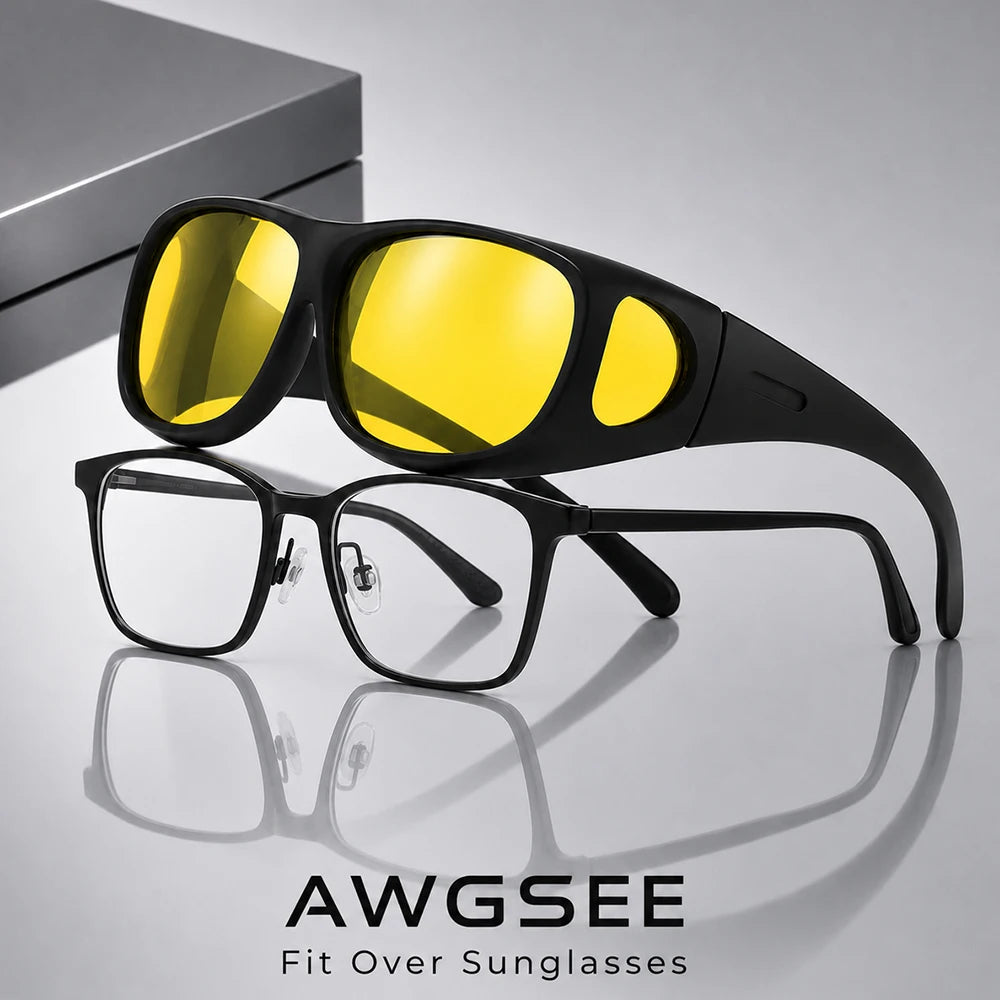 Sunglasses Fit Over Glasses for Men Women, Wrap-Around Glasses UV400 Protection for Driving and Outdoor