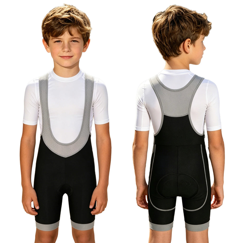 Kids Boys Girls Cycling Shorts Padded Cycling Jumpsuit Bodysuit Thigh Length Leotard for Sports Training Outdoor Wear Bike Ride