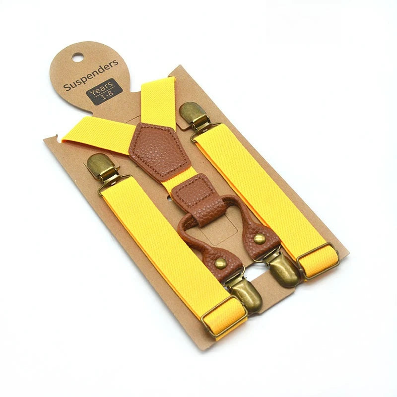 Kids Adjustable Elastic Suspenders Braces for Boys Girls Children Wedding Party Fashion Accessories Black