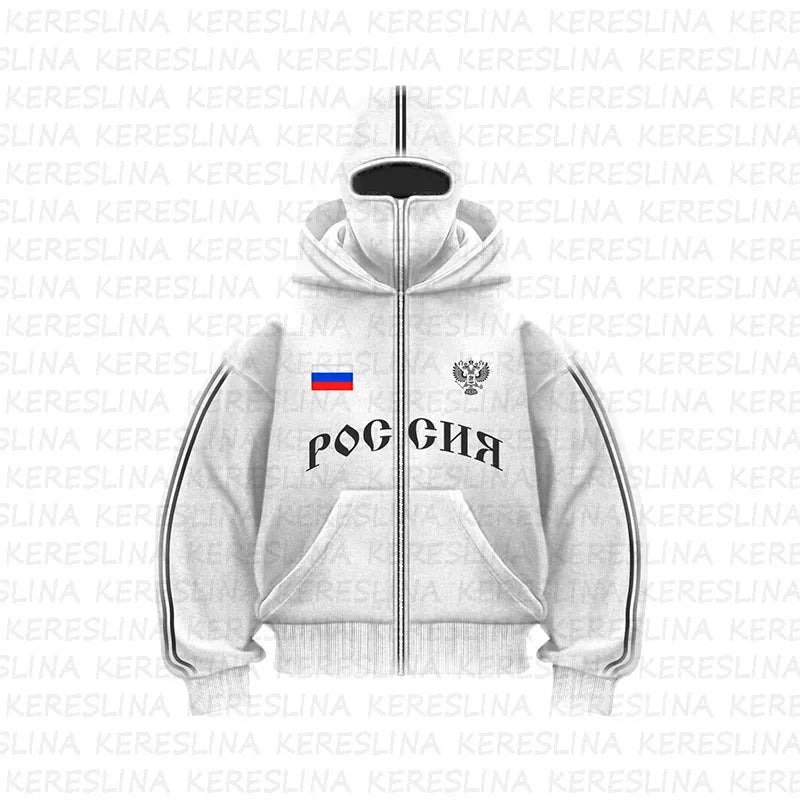 2025 new sports hoodie double hat design letter hooded cardigan autumn and winter men's and women's loose Y2K jacket jacket