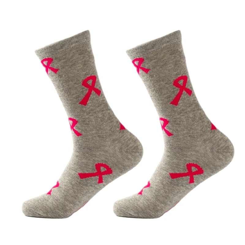 Womens Breast Cancers Awareness Socks,Soft Pink Ribbon Sport Socks Gifts