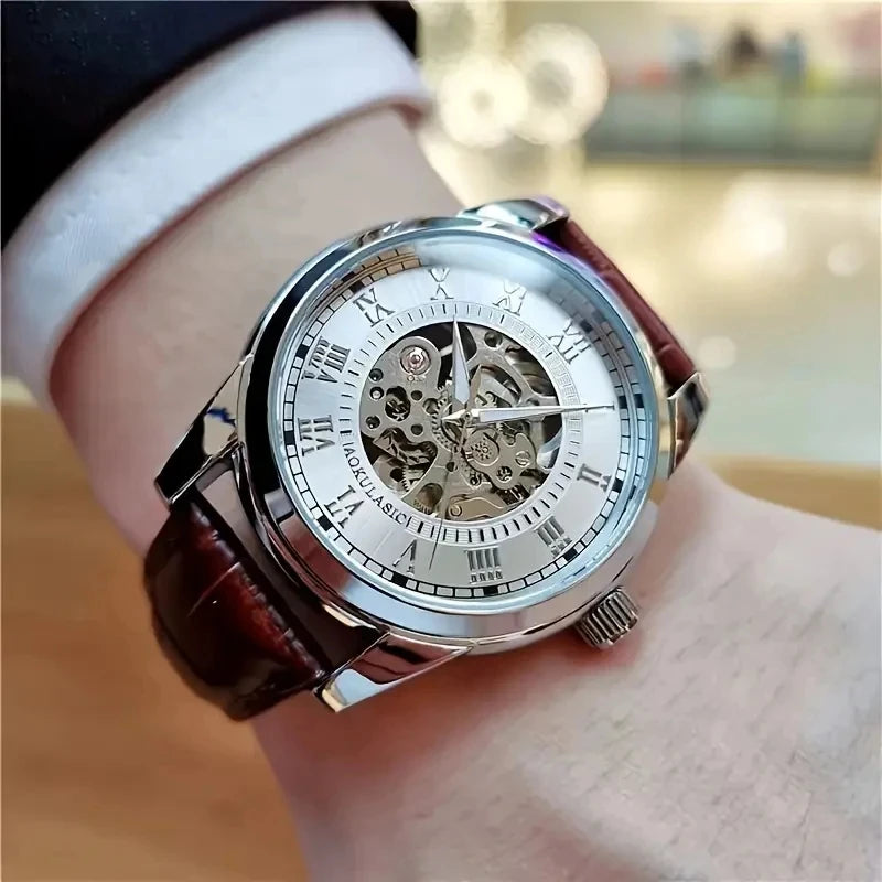 [Automatic Mechanical Men's Watch] Fashionable, High-Looking, and Affordable Luxury Men's Automatic Mechanical Watch, Suitable for Business and Casual Wear, Stylish and Handsome Men's Watch Hot-Selling Watches Are the Preferr