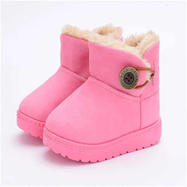 Warm Kids Snow Boots For Children New Toddler Winter Princess Child Shoes Non-slip Flat Round Toe Girls Baby Lovely Boots