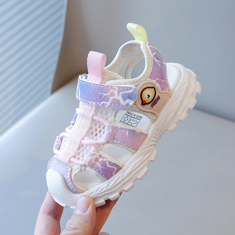 Children's Sports Sandals 1-6 Years Old Blue Breathable Hollow Boys Girls Casual Shoes Summer Pink Soft Non-slip Kids Sandals