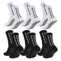 6 Pairs Men Women Football Grip Socks Towel Bottom Sport Socks Rugby Soccer Cycling Running Exercise Athletic Socks