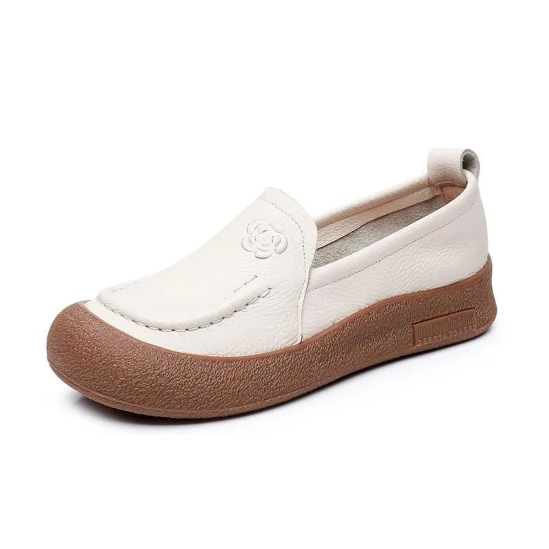 New Women Shoes Retro Luxury Genuine Leather Loafers for Woman Comfortable Vacation Casual Shoes Designer Shoes Zapatos De Mujer