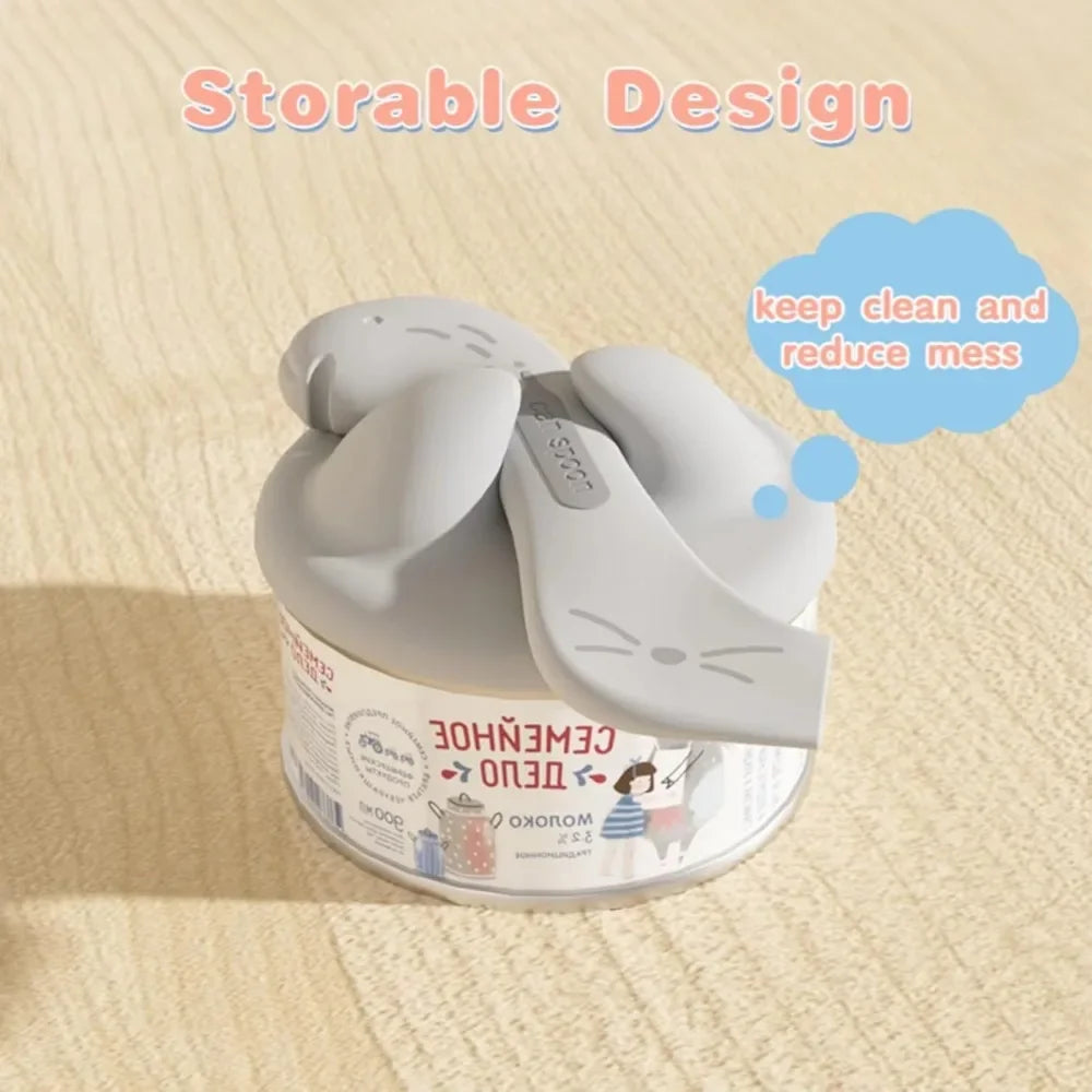 Pet Accessories Multifunctional Pet Dog Spoon Can Opener Wet Food Mixing Spoon Silicone Cat Can Sealing Cover Food Storage