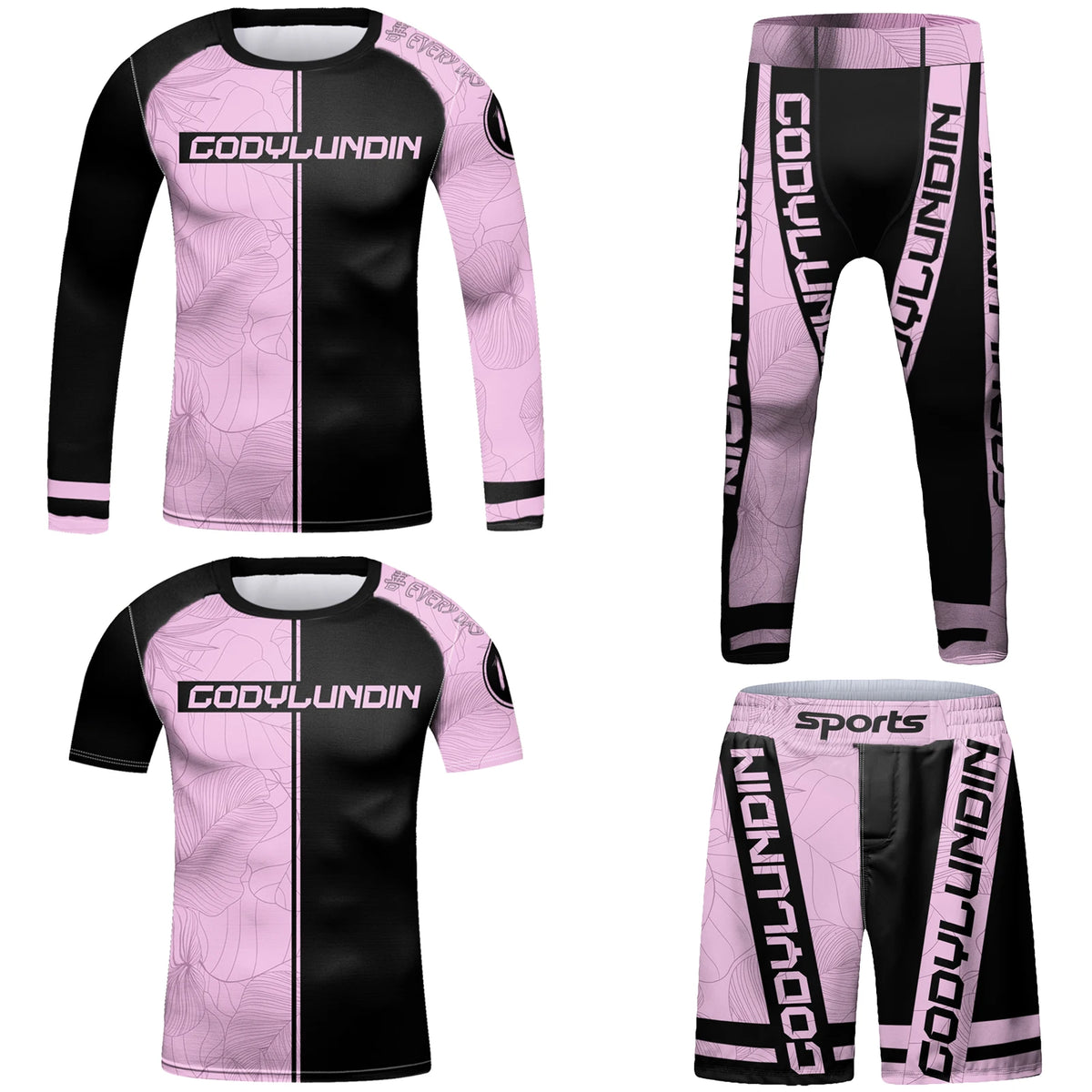 Kid's Girl Rashguard MMA T-shirt +Pants MMA Shorts 4PCS/Set Brazilian Grappling Jiu Jitsu Bjj Children Boxing Jersey Sportswear