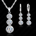 Women Classic 925 Sterling Silver Bridal Jewelry Sets Pendants Necklaces Earring Set For Wedding Engagement Accessory