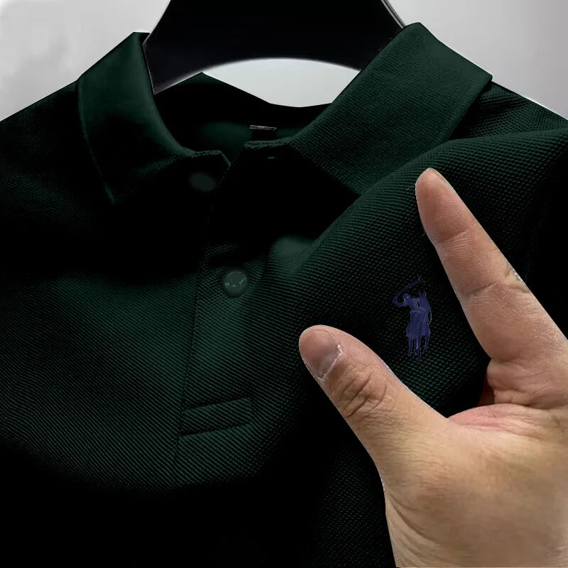 High end brand short sleeve men's polo shirt pony  summer lightweight breathable T-shirt new fashion Paul top men shirts