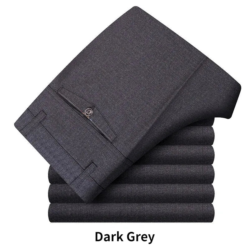 Big Plus Size Formal Pants Men's Summer Thin Autumn Thick Black Blue Grey Stretch Bussiness Loose Suit Office Trousers RIYBEOE
