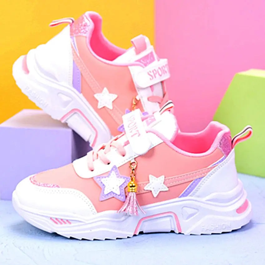 5-18y Children Sneakers Girls Casual Shoes Spring Autumn Kids Breathable Soft Soled Anti-slip Cartoon Princess Walking Footwear