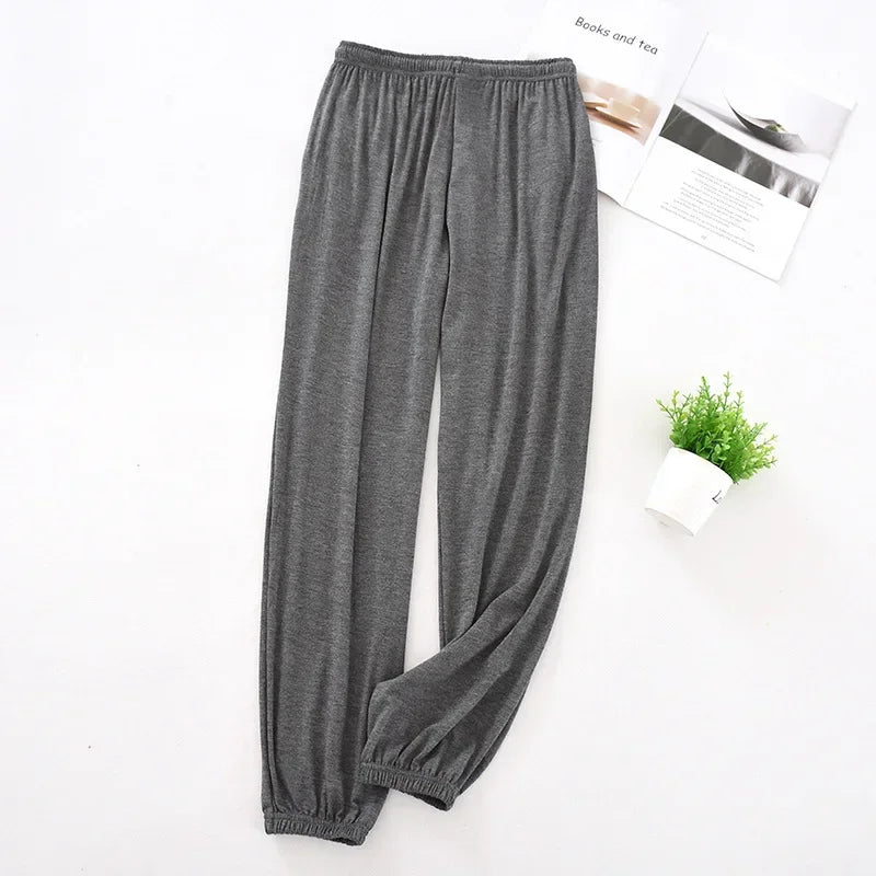 Japanese New Spring And Autumn Men's Pajamas Men's Modal Home Pants Tapered Pants Elastic Loose Large Size Trousers Pajama Pants