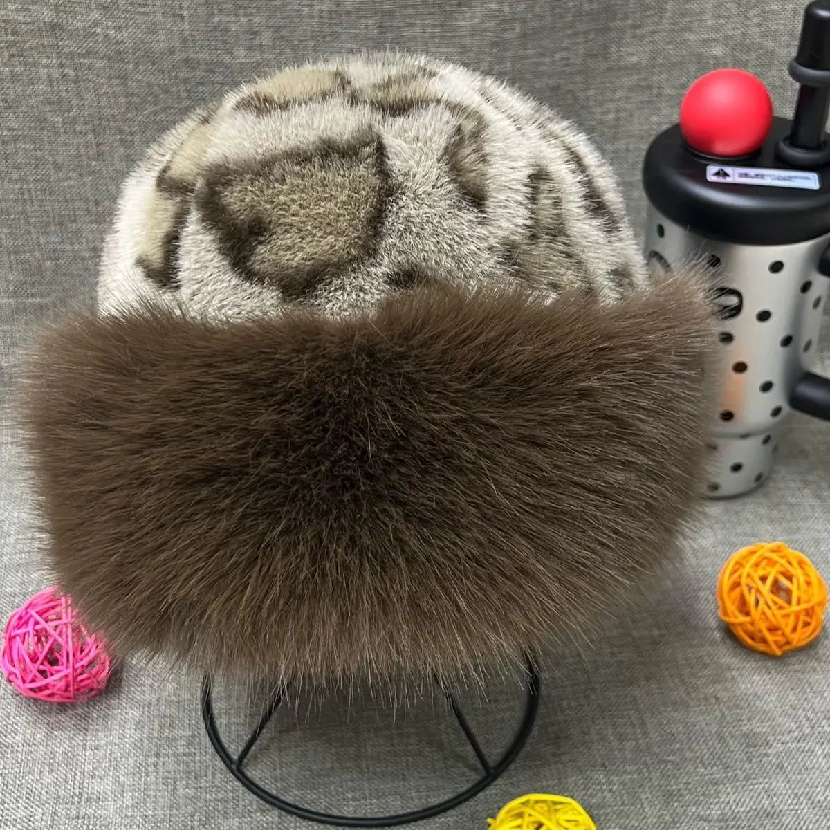 Women's Pullover Hats New Leopard Print Personalized Fashionable Cool Retro Beanies Thickened Plush Warm Plush Hats For Girl