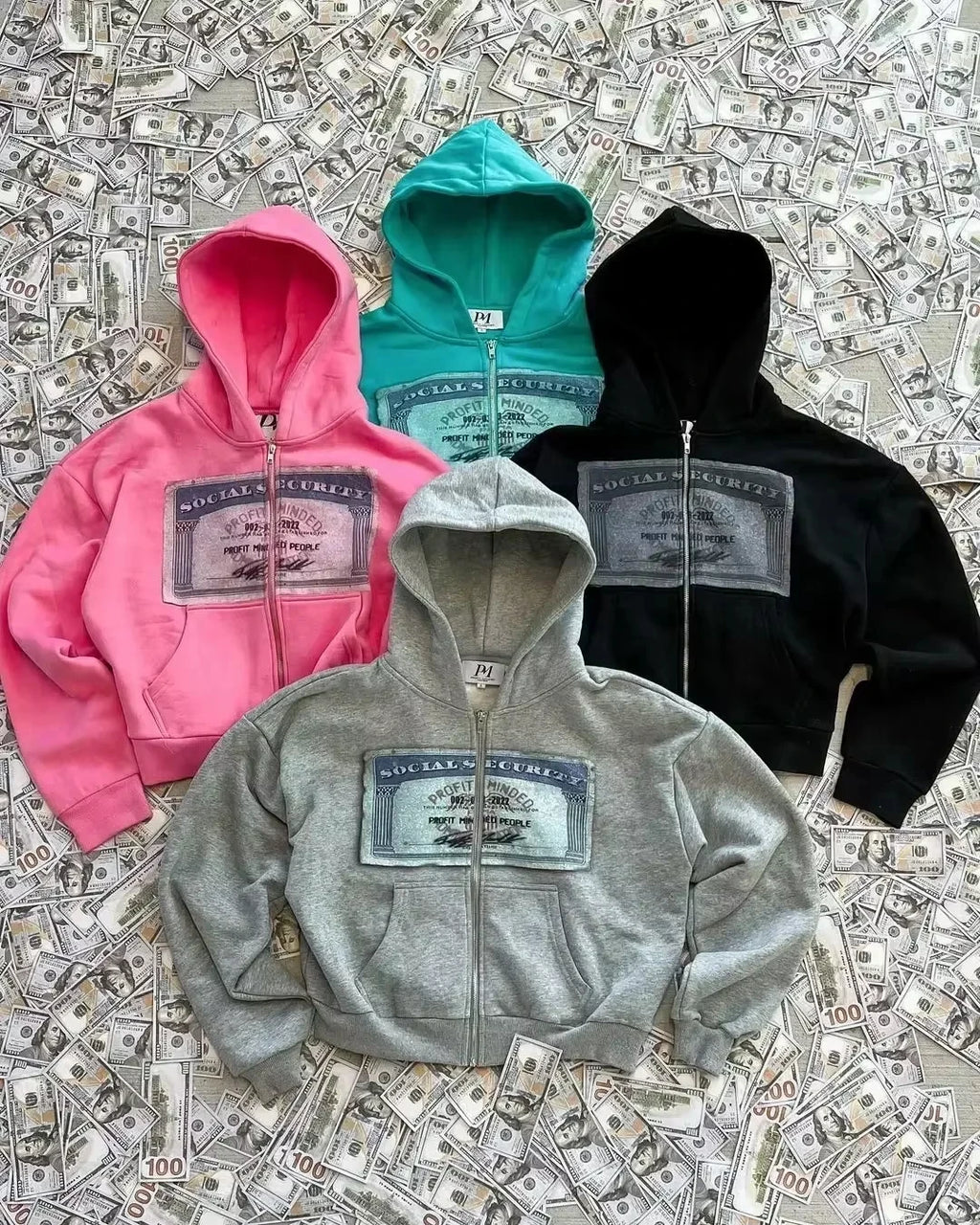 Retro Autumn Hoodies For Men And Women Printed Personalized Patterns Street Style Street Hooded Cardigan Long Sleeves