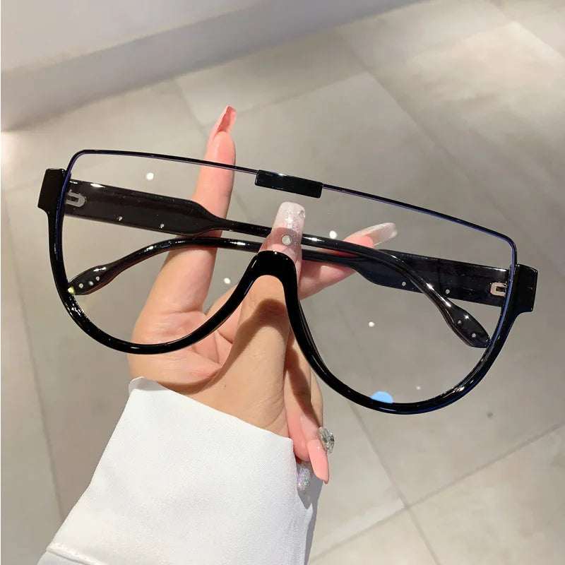Women's Semi-Round Vintage Sunglasses 2026 New Trend UV400 Protection Anti Glare Monoblock Frame Outdoor Fashion Eyewear