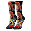 Horror movie themed men's fashion socks, fun crew socks, comfortable breathable socks, retro casual sports, the ideal gift.