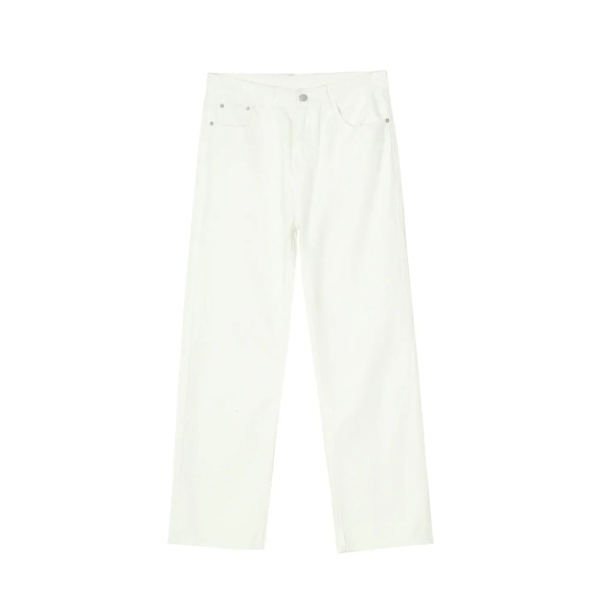 Business Men Jeans Casual Straight Stretch Pants Black and White Basic Fashion Classic Simple Work Denim Trousers Male Clothing