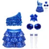 4-16 Kids Girls Cheerleading Performance Outfit Crop Top With Skirted Shorts Culottes Party Competition Dance Class Theme Party