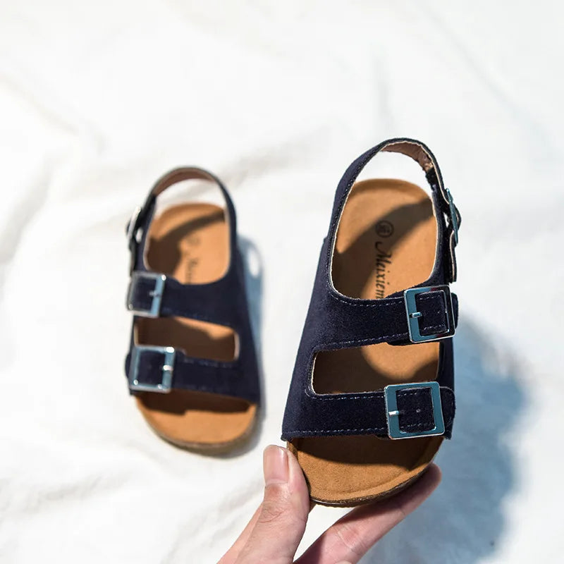 kid's Summer Boys And Girls Leather Sandals For Children Beach Shoes Kids Sports Soft Non-slip Casual Toddler Sandals 2-12 Years