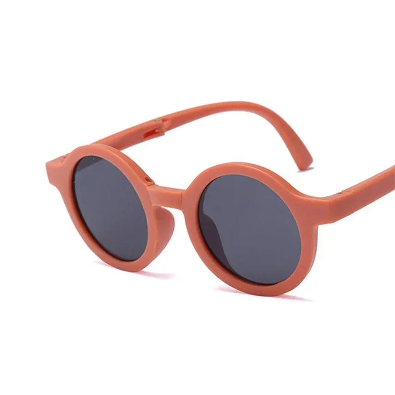 Foldable Kids Sunglasses Girls Boy Children Sun Glasses Round Street Beat Eyeglasses Cute Baby Eyewears UV400 Oculos De Sol
