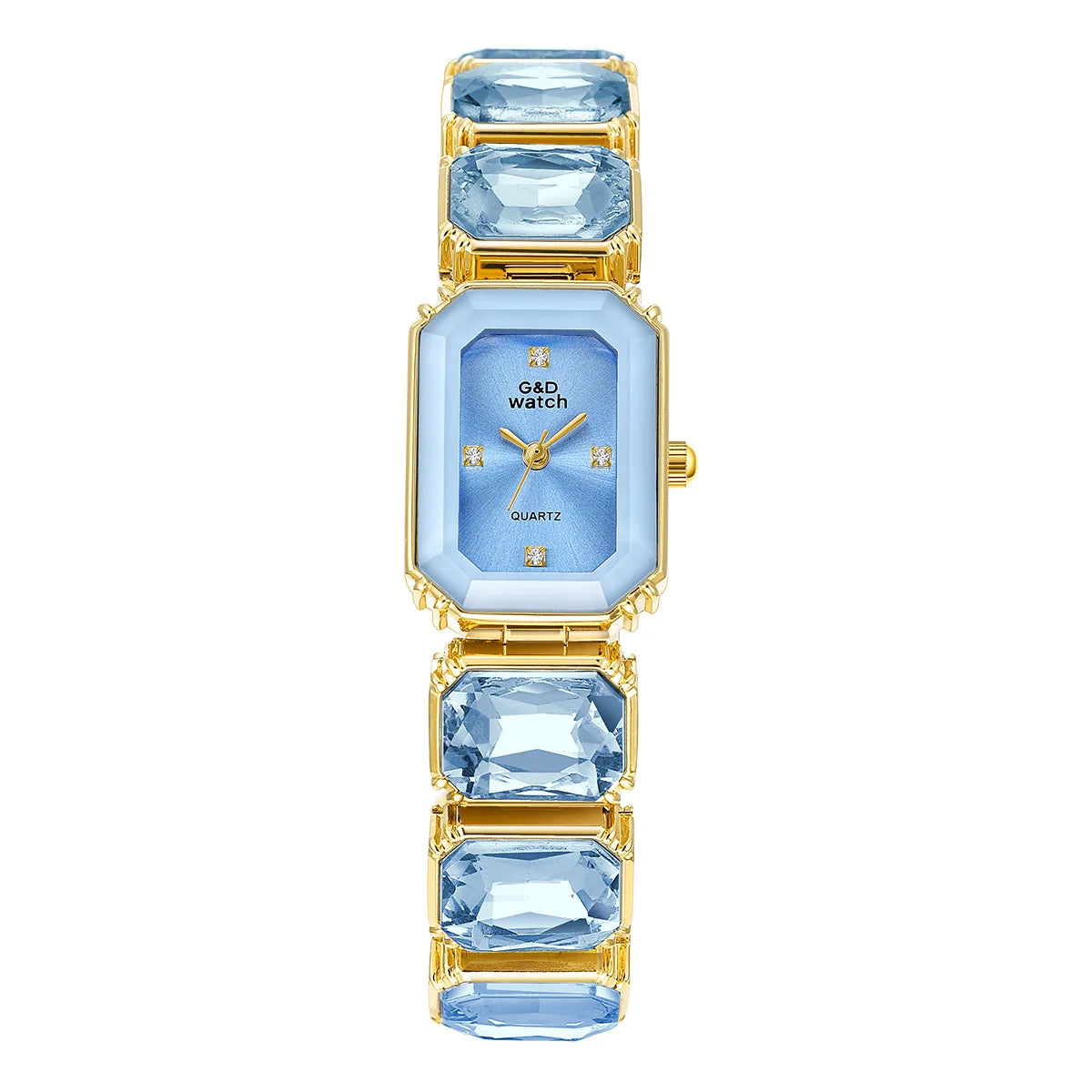 Small Golden Square Dial Quartz Watch for Women Bracelet Watch Luxury Diamond Fashion Women's Watch Relojes Para Damas