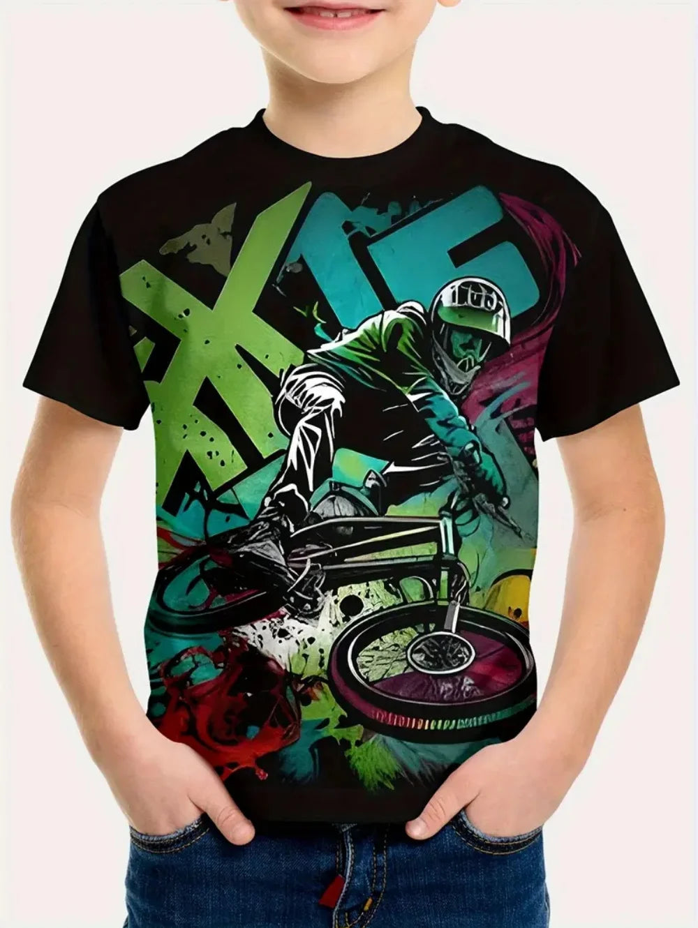 Kids Clothes Boys T Shirt Short Sleeve Stylish Car Racing Graphic T Shirts Children Summer Clothes Casual Streetwear Boy Clothes