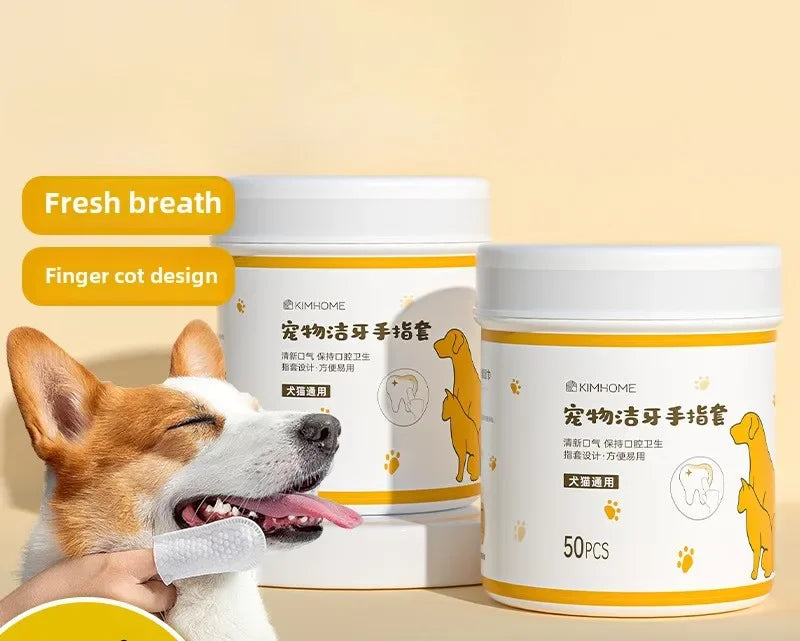 Pet Cleaning Finger Cots, Teeth , Dog Brushing, Tooth  Wipes