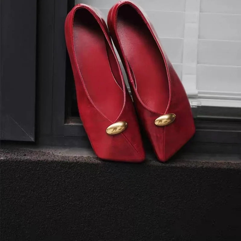 Spring Style Loafers for Women - One-piece Square-toe Thick-soled Low-cut Single Shoe