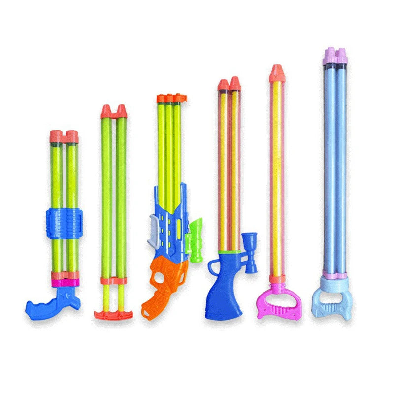Water Guns for Kids Outdoor Fun Summer Pulling Type Water Swim Sprayer Toy Beach Double-Tube Water Outlet Water Shooter Toys