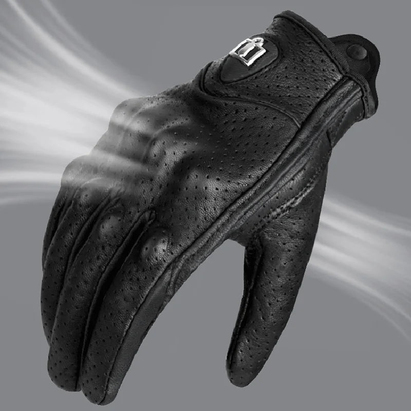 Summer Motorcycle Breathable Gloves Men Women Moto Leather Carbon Cycling Winter Motorbike Motorcross Motor Full Finger Gloves