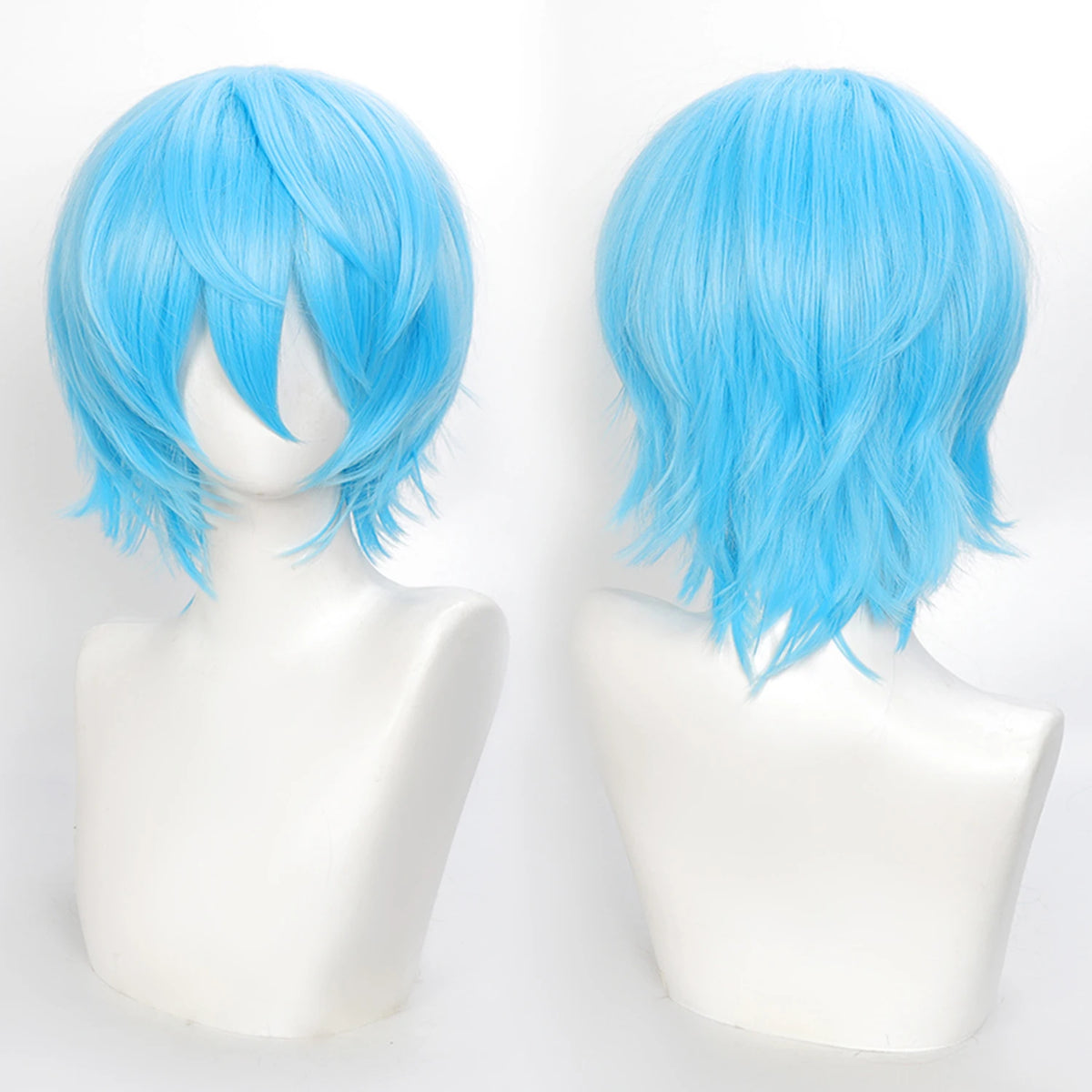 Short Wavy Bob Synthetic Wig with Air Bangs Heat Resistance Shoulder Length Curled 14inch Wigs for Daily Use Cosplay for Women