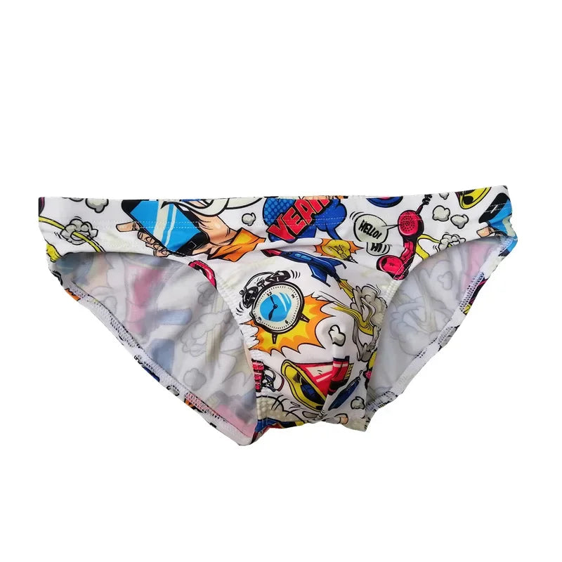 Men Swimwear Swim Bikini Briefs Swimsuits Male Sexy Fashion Beach Board Surf Shorts Swimming Trunks Low Waist Drawstring Summer