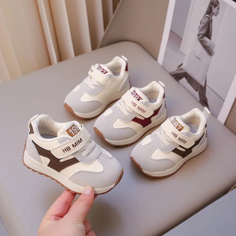 Baby Kids Walking Shoes Soft Sole Non-slip Boys Girls Sports Shoes Breathable 2025 New Fashion Children Sneakers Trendy Flexible