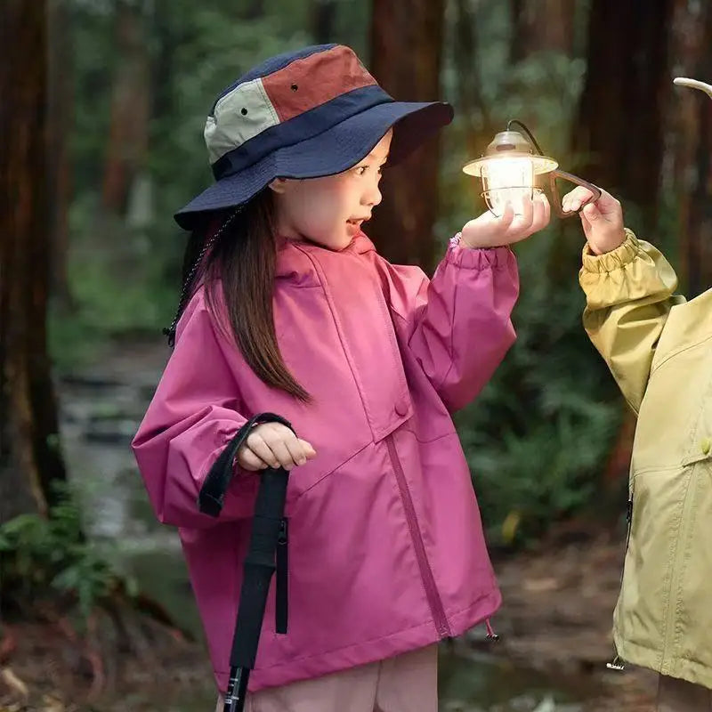 Kids Windbreaker Spring Autumn 2026 New Stylish Little Girl Jacket Girls Hooded Top Boys Jacket Trendy