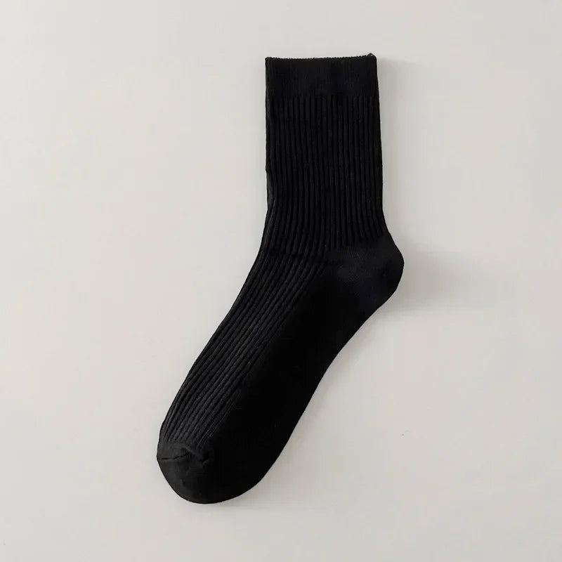 Mens Socks Casual Fashion  Men Business Male Breathable Elastic Cotton Long Socks Solid Color Black Blue Gray SocksAutumn Winter