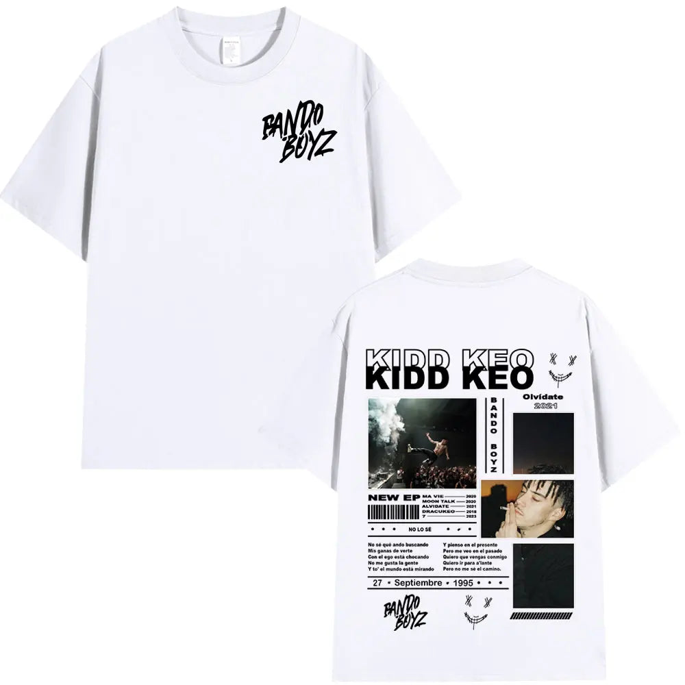 Rapper Kidd Keo Bando Boyz Tour Merch T-shirts Men Women Fashion Hip Hop Street T-shirt Summer Casual Cotton Oversized T Shirts