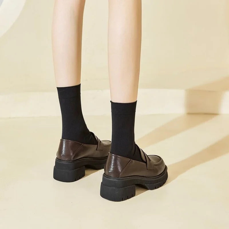 Women's Platform Loafers, All-Season British Style Espadrilles, Fashionable Commuting and Daily Wear, Retro Comfortable Design.