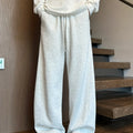 Men's Large Size Oversized Wide-Leg Sweatpants - Loose-Fit Trousers with Elastic Waist & Drawstring, Breathable Winter Pants