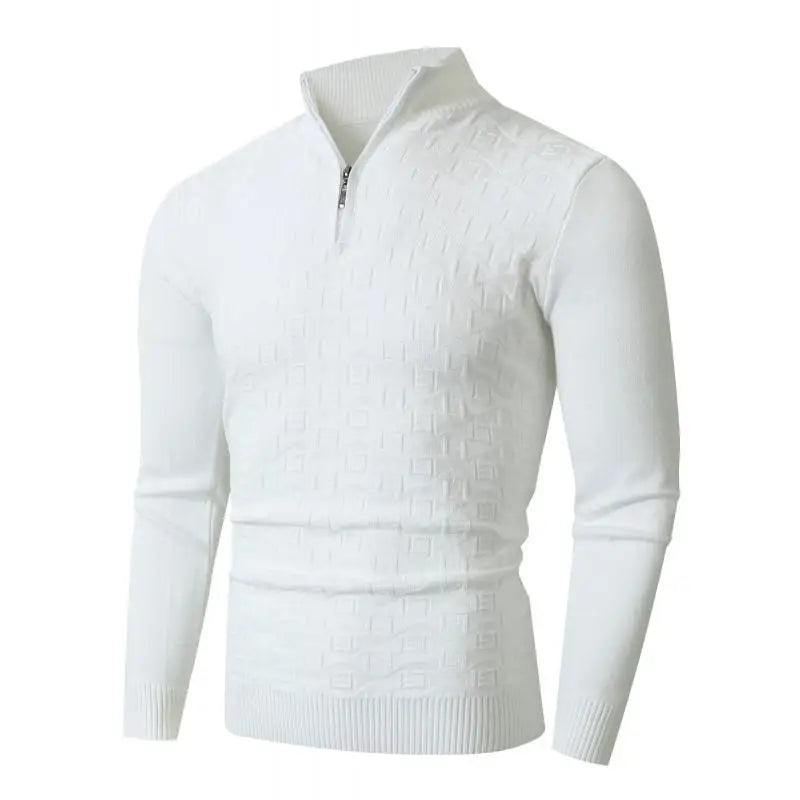 plus Size Men's Cable Knitted Jumper Funnel Neck Warm Pullover Half Zip Sweater Casual Streetwear for Winter And Autumn