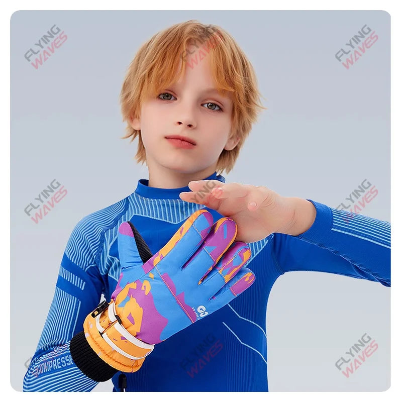 Children's 3M Thinsulate Warm Ski Gloves for Boys Girls Windproof Waterproof Winter Snow Sports Cycling Snowboard Warm Gloves